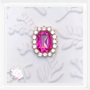 ⋅ Bow Centre ⋅ Hot Pink Rhinestone Flatback Embellishment ⋅