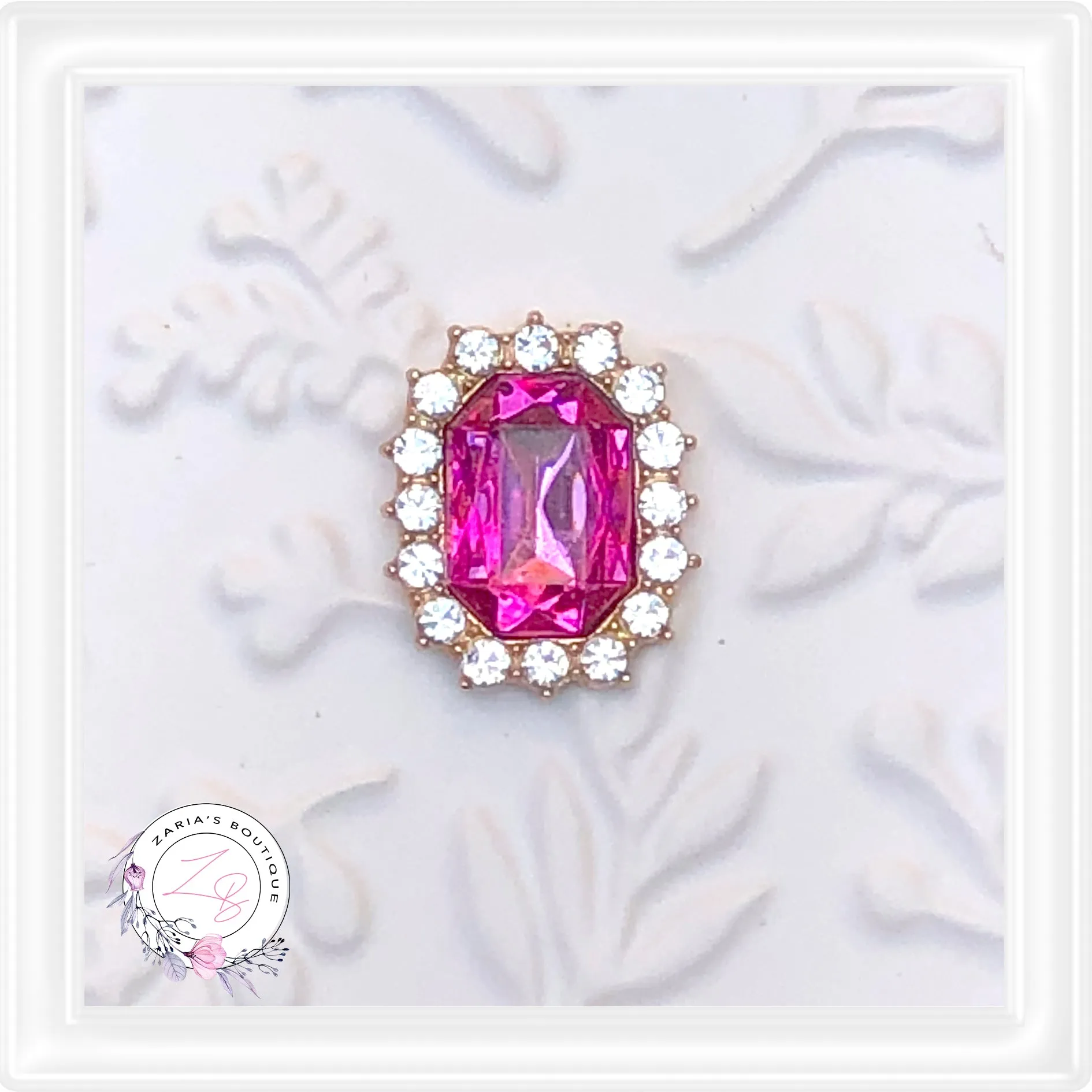 ⋅ Bow Centre ⋅ Hot Pink Rhinestone Flatback Embellishment ⋅