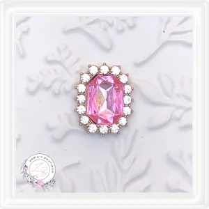 ⋅ Bow Centre ⋅ Pink Rhinestone Flatback Embellishment ⋅