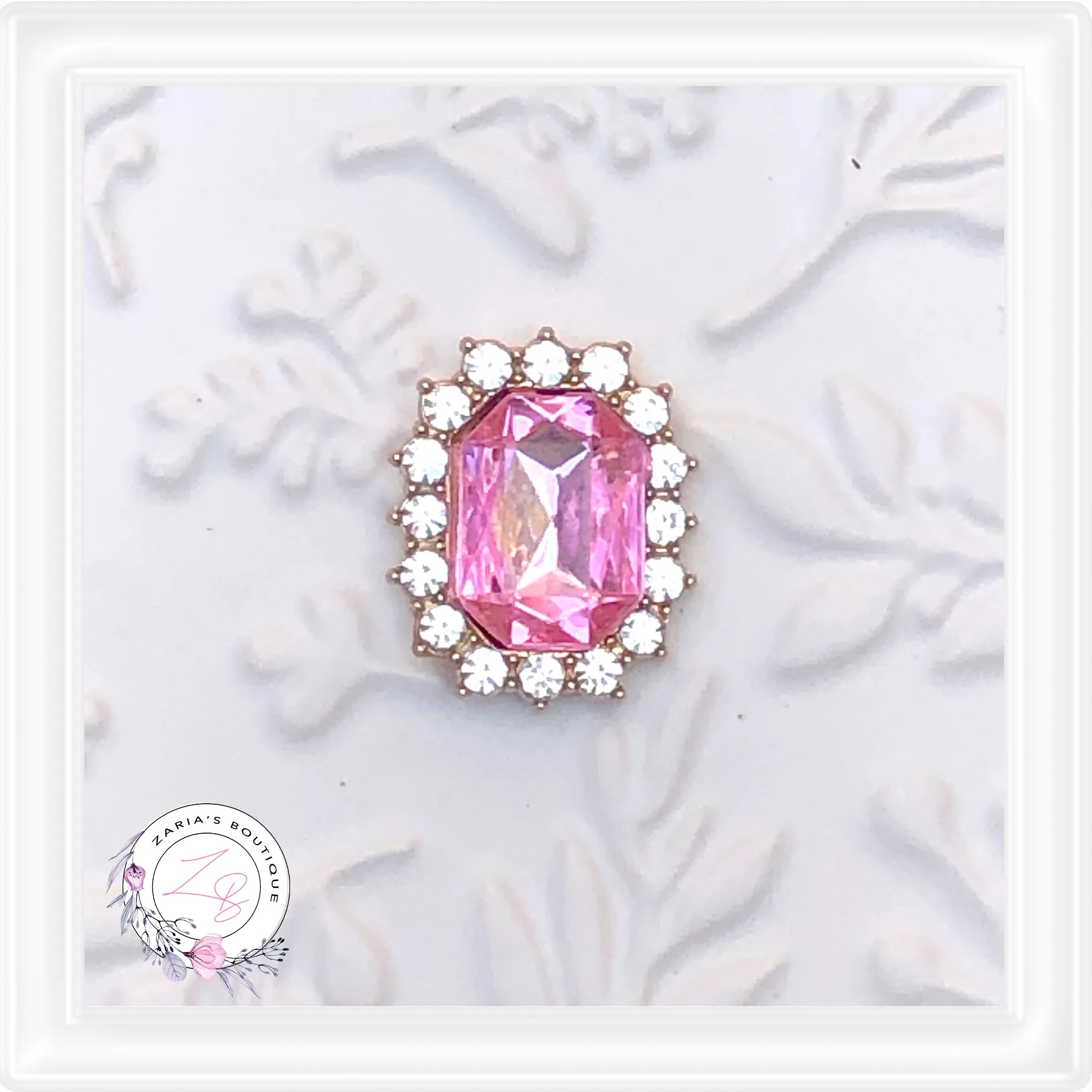 ⋅ Bow Centre ⋅ Pink Rhinestone Flatback Embellishment ⋅