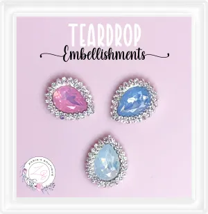 ⋅ Teardrop Rhinestone Embellishments ⋅ 3 Colours