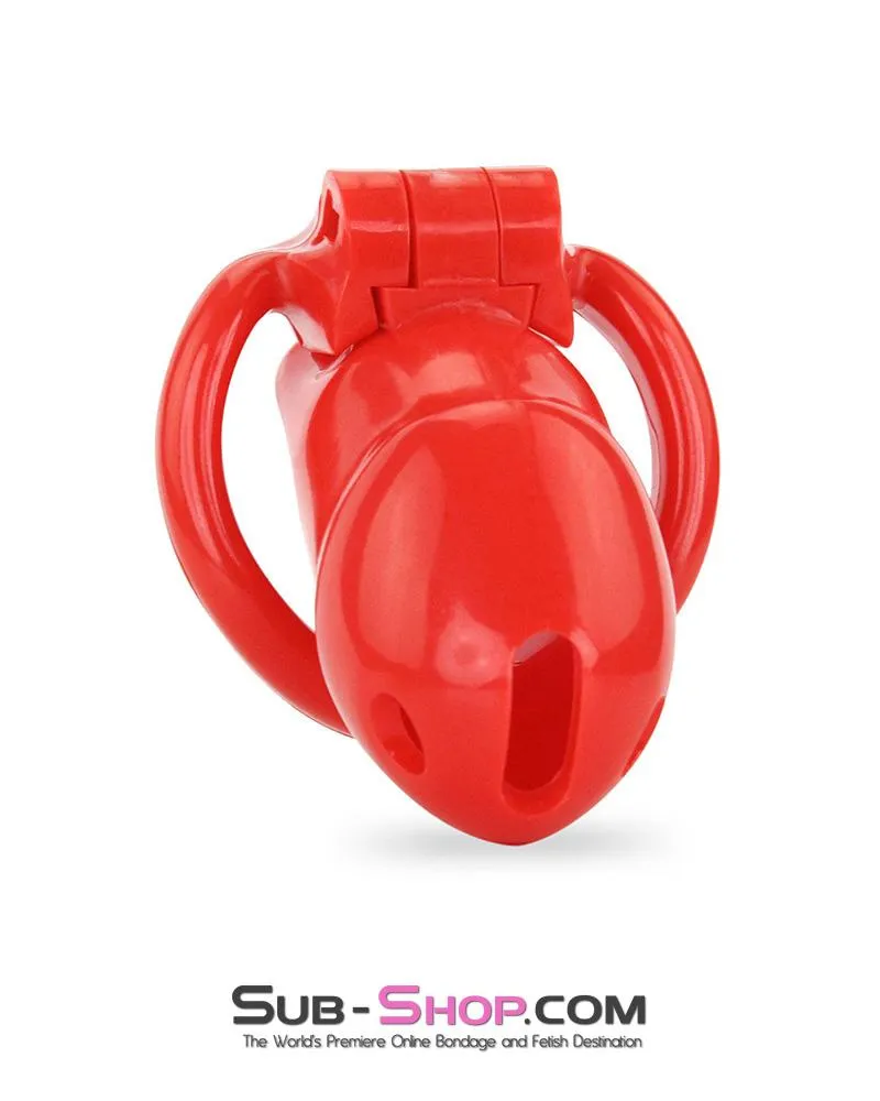 0387AE      Redhead High Security Locking Short Male Chastity Cock Cage Sensation Device