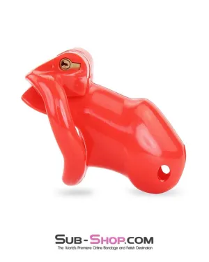 0387AE      Redhead High Security Locking Short Male Chastity Cock Cage Sensation Device