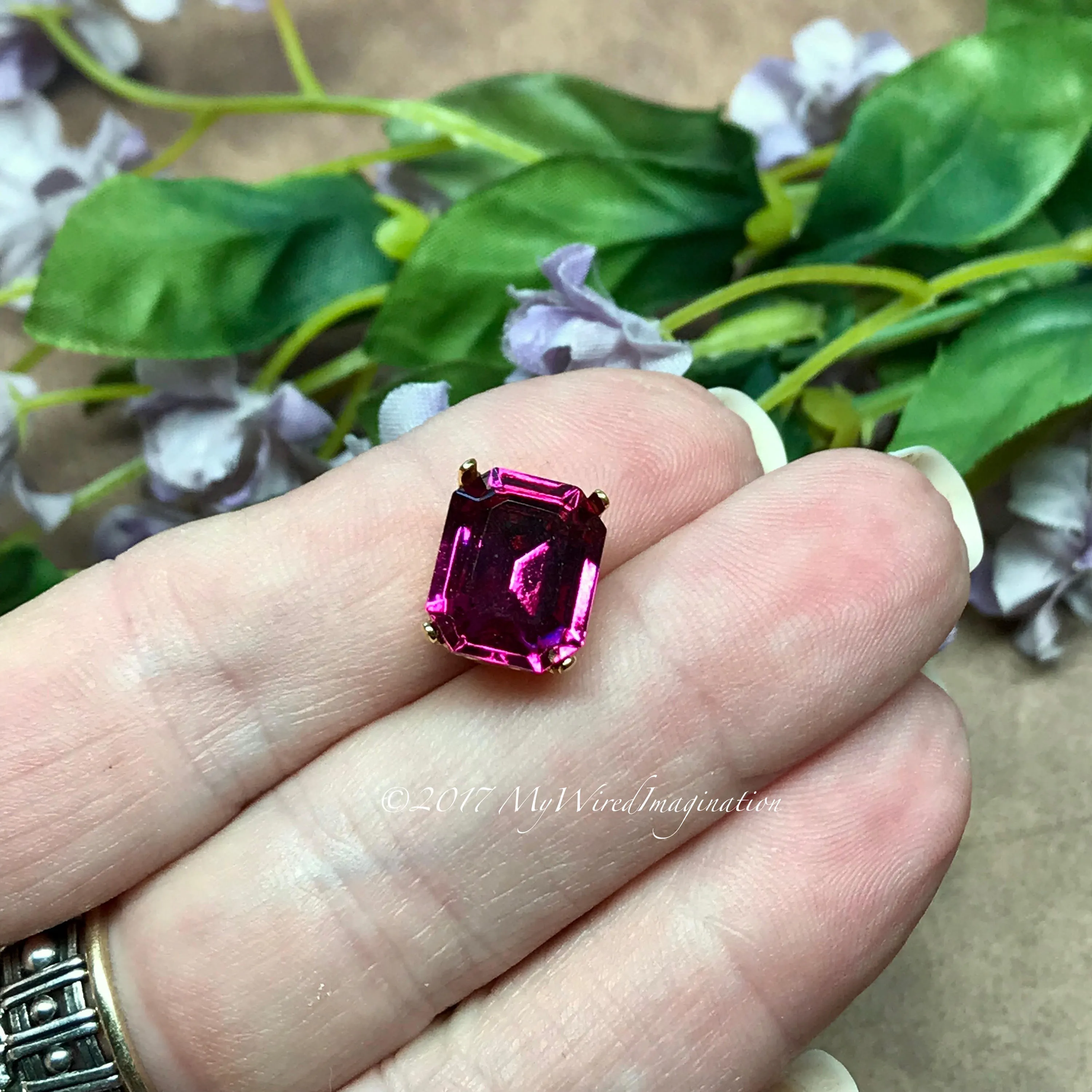 12x10mm Octagon Settings, Art 4600,  3 Pieces Silver or Gold Plated,  , Gemstone Crystal s, Bead Embroidery Component