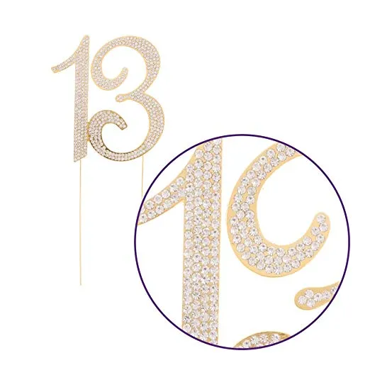 13 Gold Crystal Cake Topper