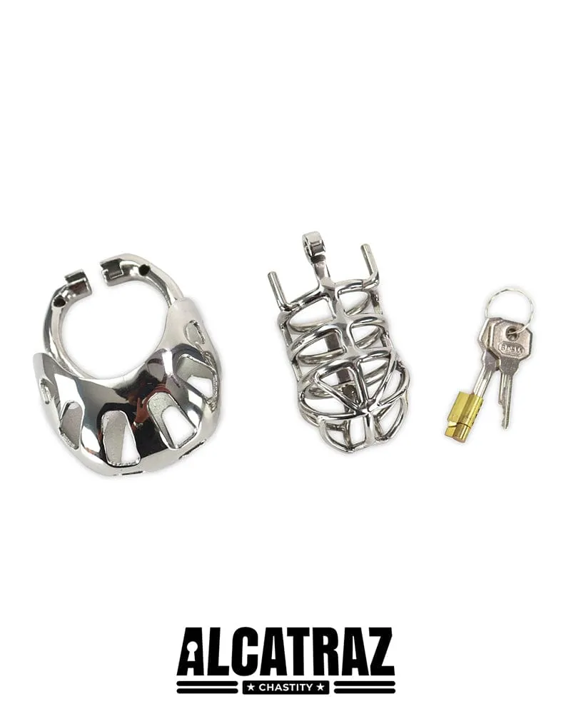 1341AR      Full Coverage Steel Locking Chastity Tease and CBT Device, 1.75" Cock Ring