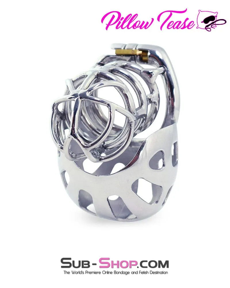 1341AR      Full Coverage Steel Locking Chastity Tease and CBT Device, 1.75" Cock Ring