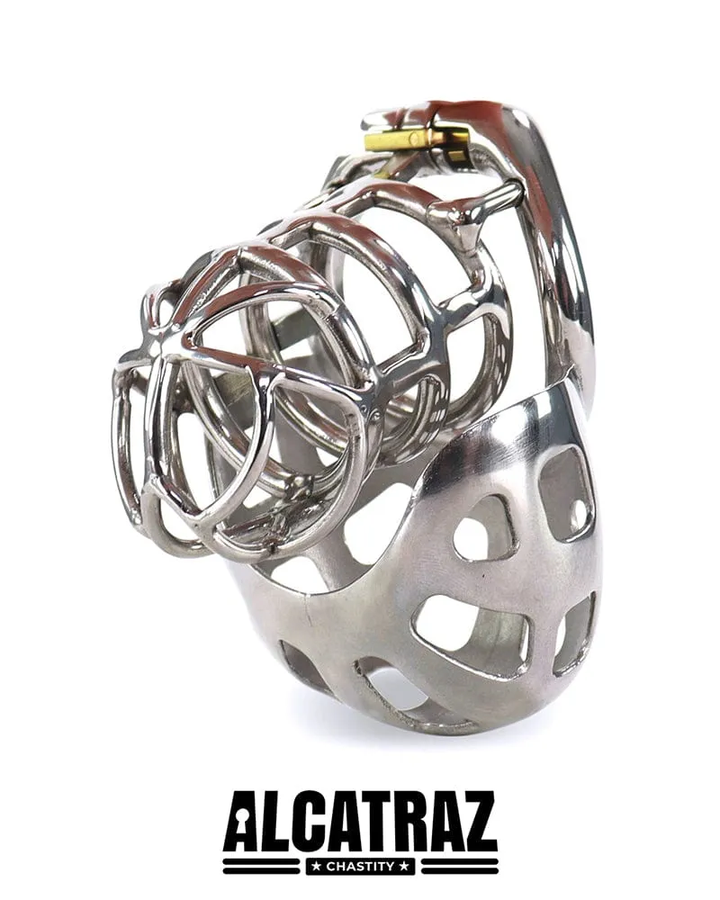 1341AR      Full Coverage Steel Locking Chastity Tease and CBT Device, 1.75" Cock Ring
