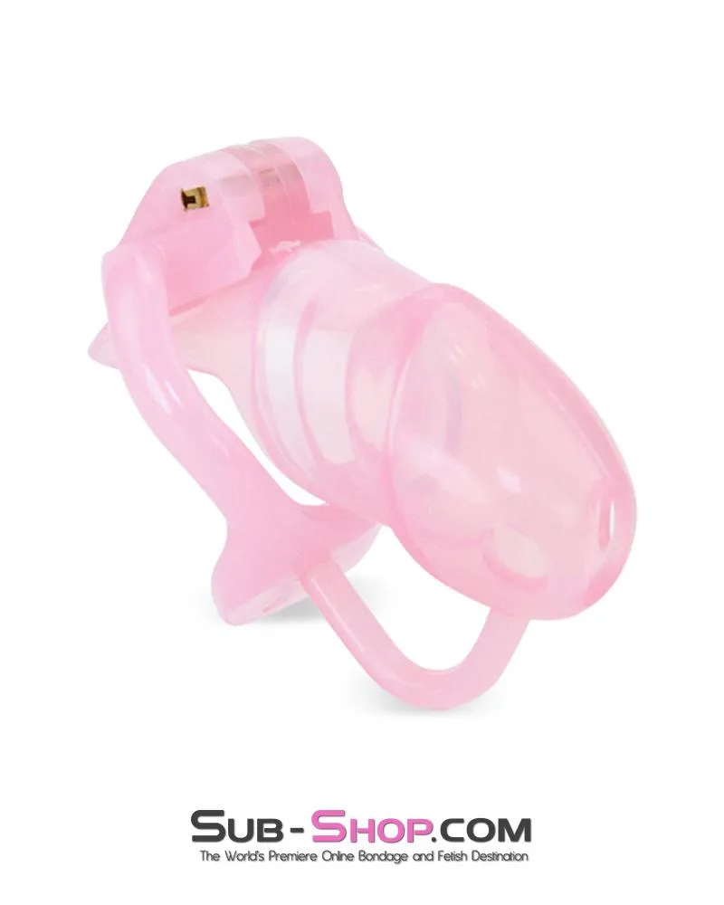1358AR      Sissy Cock Blocker Silicone Tease and Torment Locking Male Chastity with Ball Divider - MEGA Deal