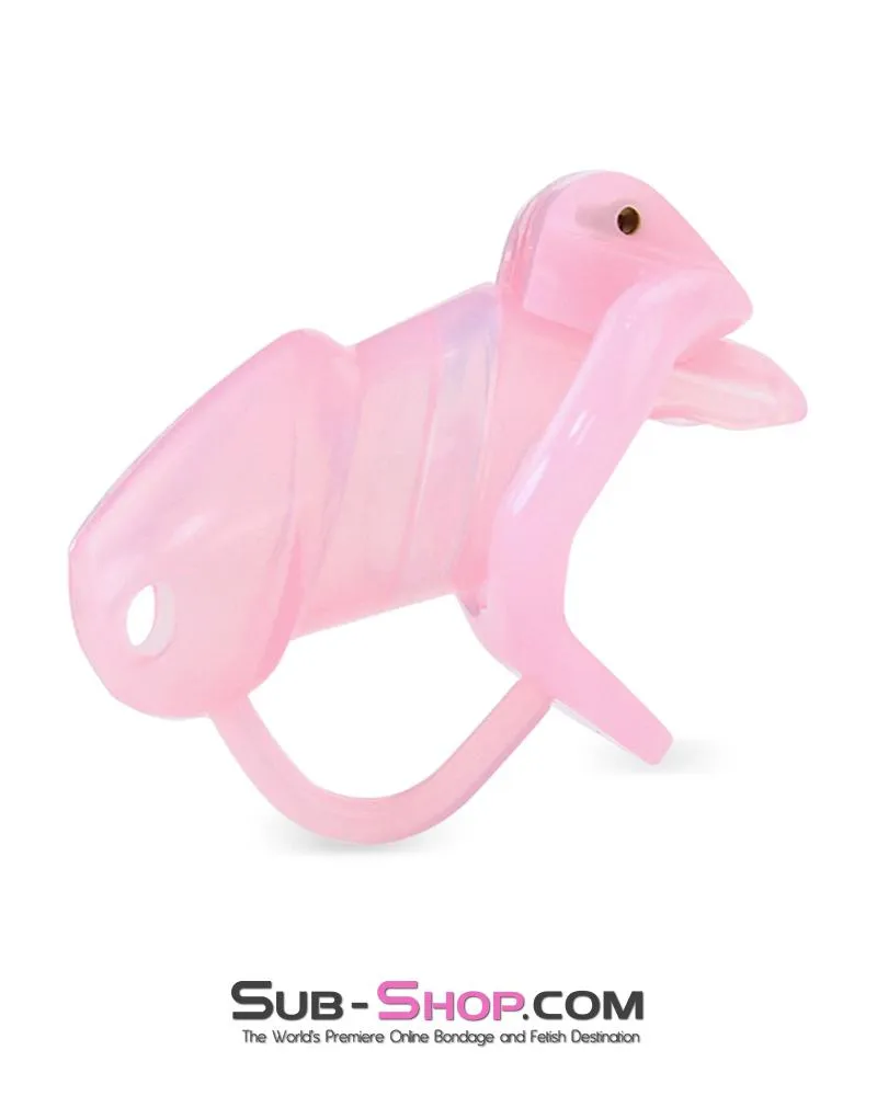 1358AR      Sissy Cock Blocker Silicone Tease and Torment Locking Male Chastity with Ball Divider - MEGA Deal