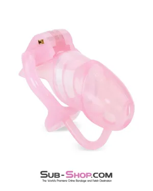 1358AR      Sissy Cock Blocker Silicone Tease and Torment Locking Male Chastity with Ball Divider - MEGA Deal