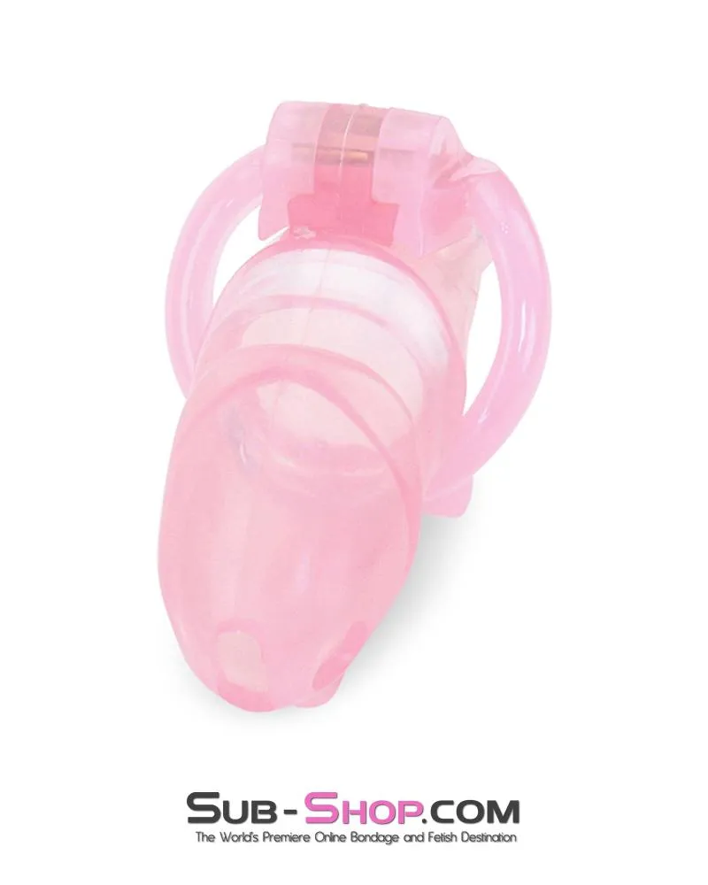 1358AR      Sissy Cock Blocker Silicone Tease and Torment Locking Male Chastity with Ball Divider - MEGA Deal