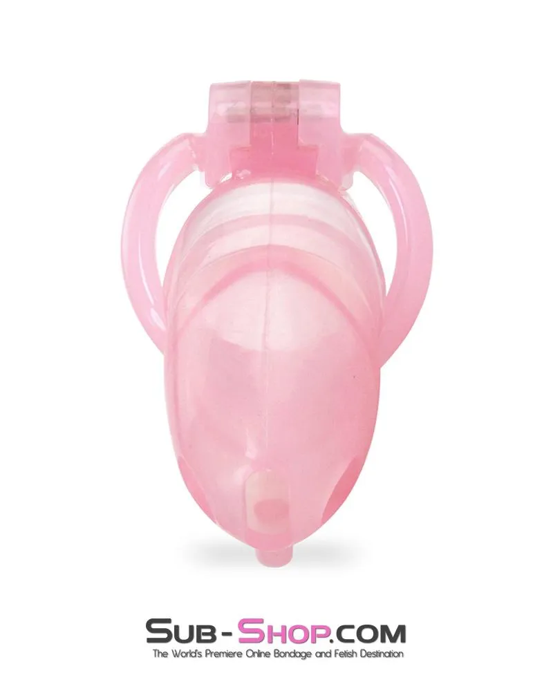1358AR      Sissy Cock Blocker Silicone Tease and Torment Locking Male Chastity with Ball Divider - MEGA Deal