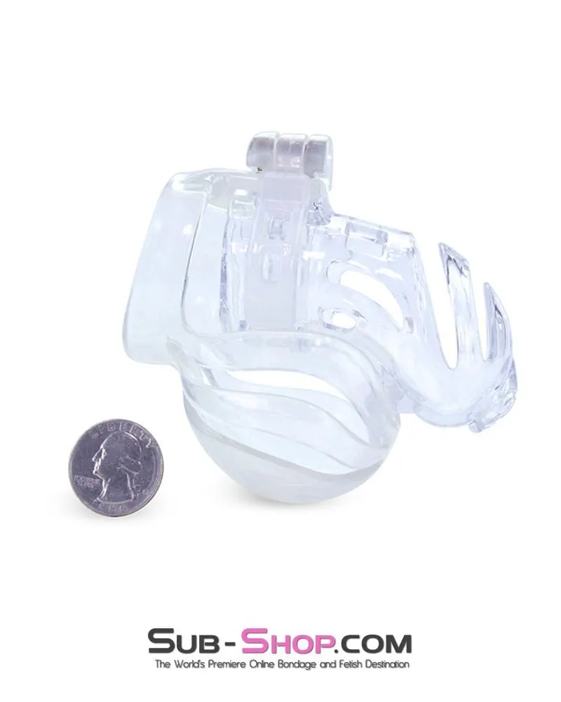 1414AR      The Vortex Clear Full Cock and Ball Enclosure High Security Locking Cock Tease Cage Chastity