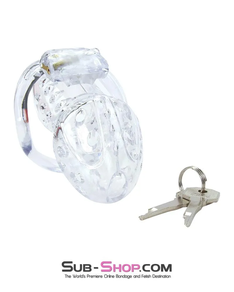 1422AR      Boy Toy Clear High Security Pin Tumbler Locking Cock Cage Chastity
