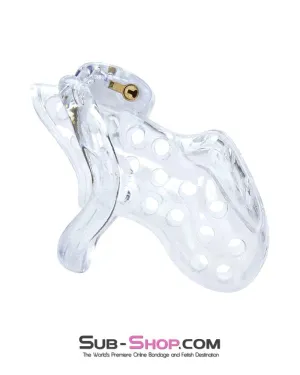 1422AR      Boy Toy Clear High Security Pin Tumbler Locking Cock Cage Chastity
