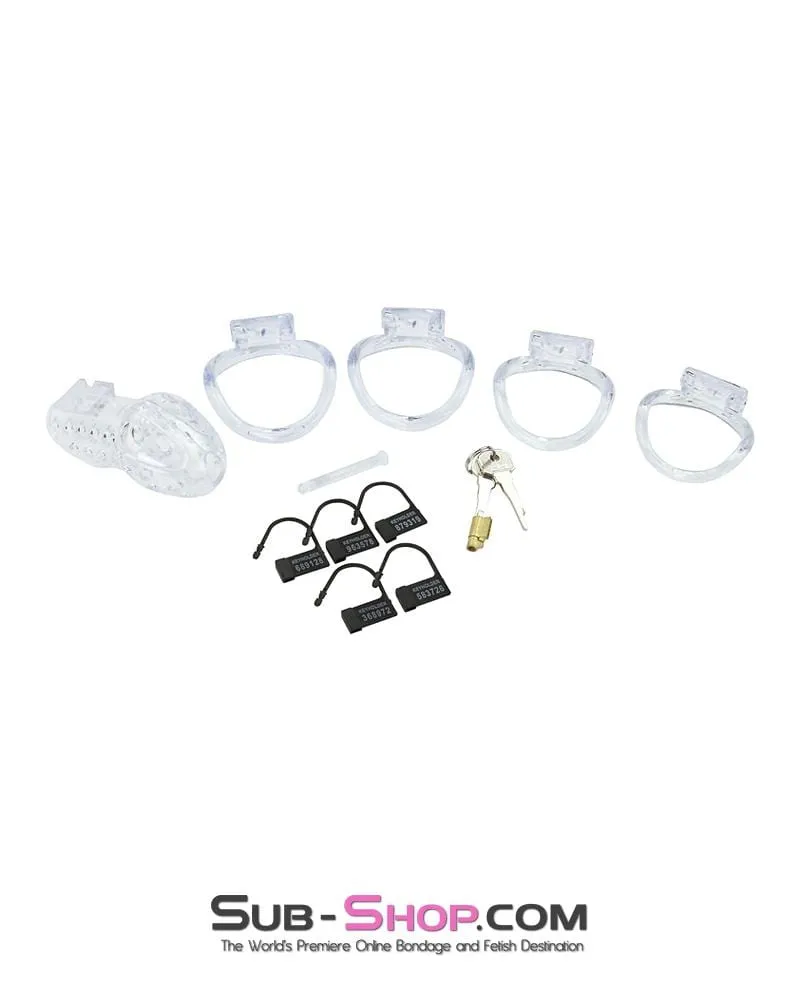 1422AR      Boy Toy Clear High Security Pin Tumbler Locking Cock Cage Chastity