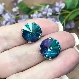 14mm Rivoli, Blue Lagoon, Genuine Swarovski Crystal, Art 1122 UNF With Setting