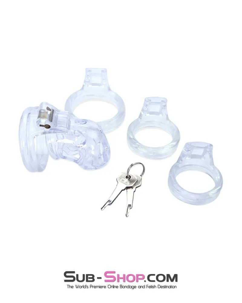 1571AR      Hard Up Clear High Security Cock Cage Chastity Device