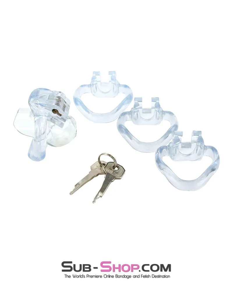 1578AR      Cuckold Mini Clear High Security Locking Male Chastity