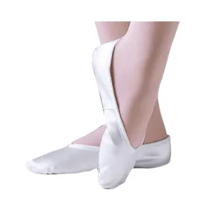 1st Position White Satin Full Sole Ballet Shoes