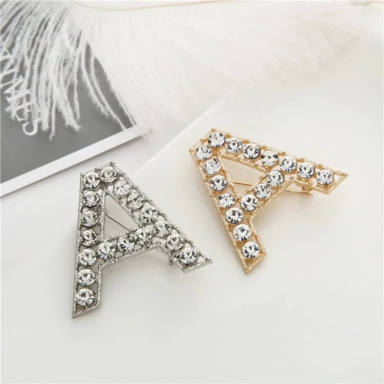 2020 High Quality Rhinestone 6 letter Broochs