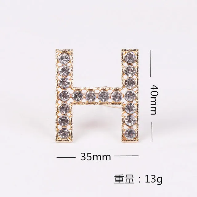 2020 High Quality Rhinestone 6 letter Broochs