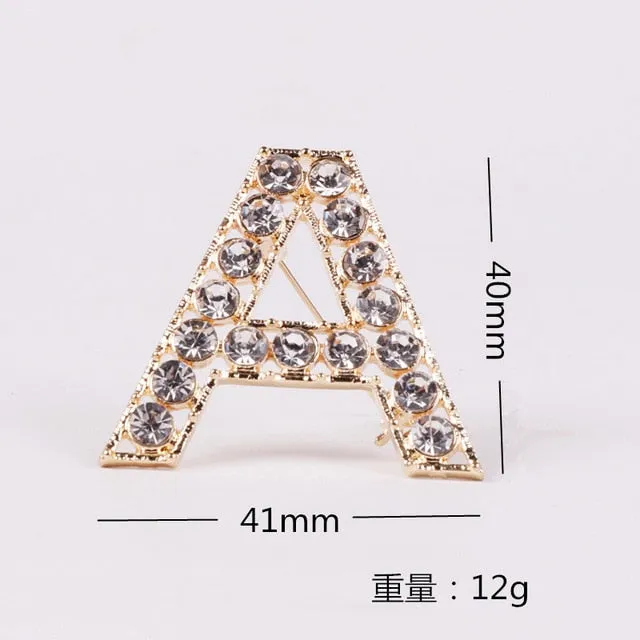 2020 High Quality Rhinestone 6 letter Broochs