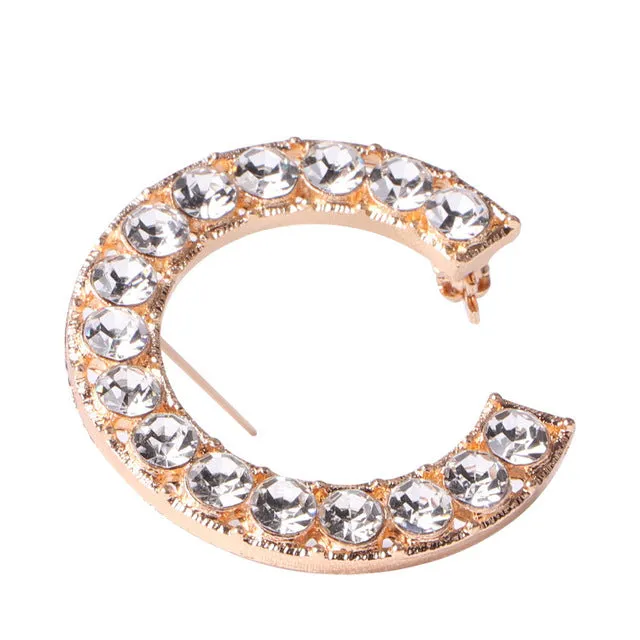 2020 High Quality Rhinestone 6 letter Broochs