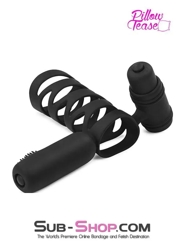 2228M      Double Bullet Tapper with Silicone Spiral Cock Cage - MEGA Deal!