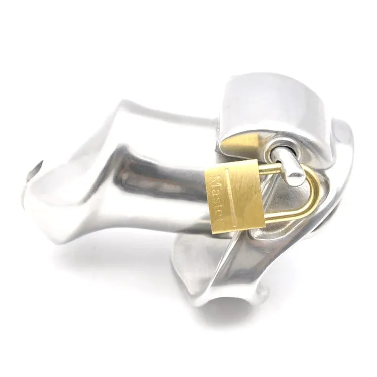 2709M      Dick Steele Long High Security Chastity Cock Cage with Small Cock Cuff