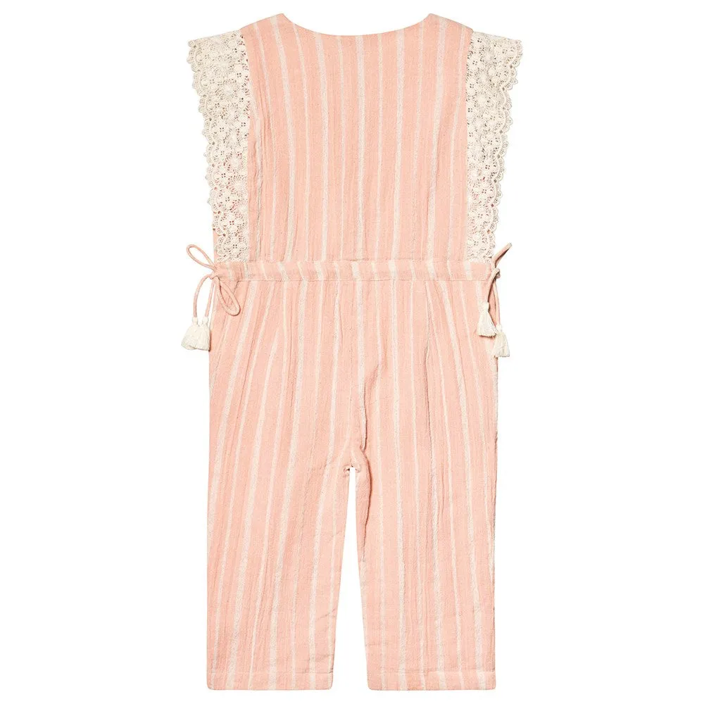 [2y] Louise Misha Makoa Blush Stripe Overalls