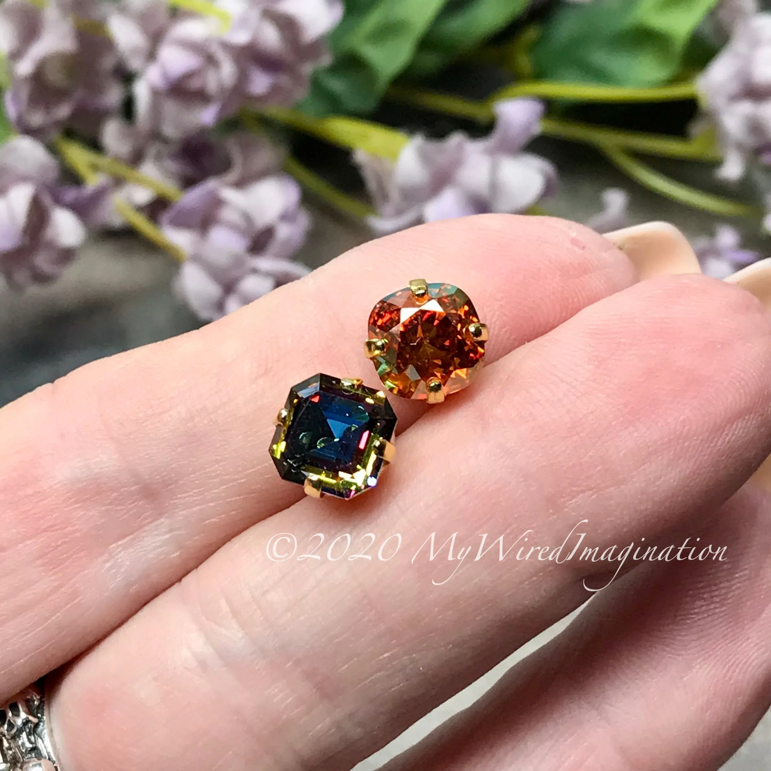 3 pcs, 8mm Silver or Gold Plated Sew On Settings for Swarovski 8 mm 4470, 4471 & 4671