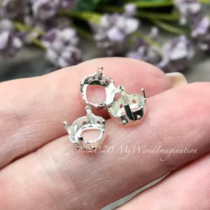 3 pcs, 8mm Silver or Gold Plated Sew On Settings for Swarovski 8 mm 4470, 4471 & 4671