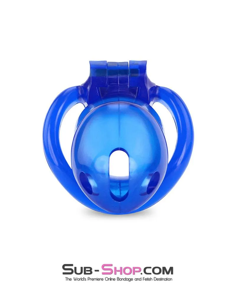 3510AE-SIS      Blue Blazes Chastity Sissy Cocktease High Security Locking Cock Cage Sensation Device