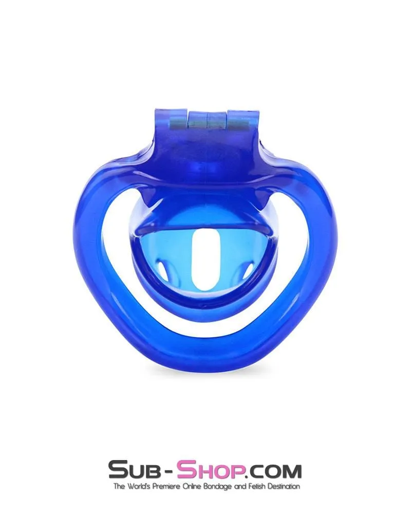3510AE-SIS      Blue Blazes Chastity Sissy Cocktease High Security Locking Cock Cage Sensation Device