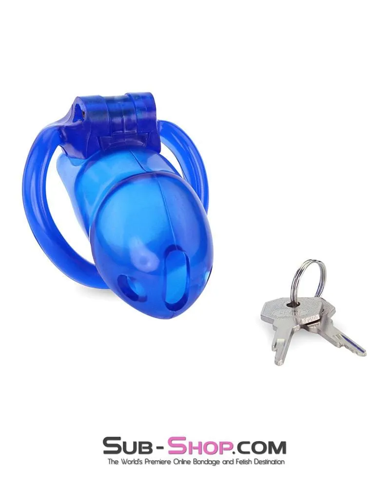 3510AE-SIS      Blue Blazes Chastity Sissy Cocktease High Security Locking Cock Cage Sensation Device