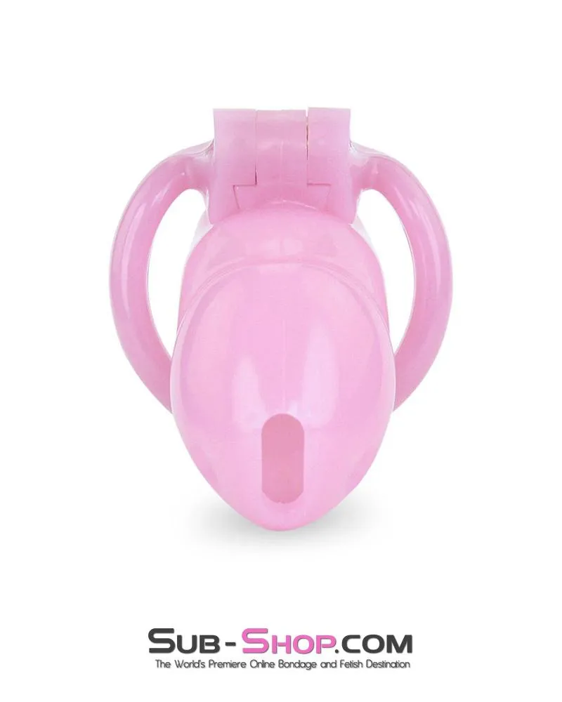 3744AE      Little Sissy Bitch Short High Security Keyed Tumbler Locking Male Chastity with 4 Base Cock Ring Sizes - MEGA Deal