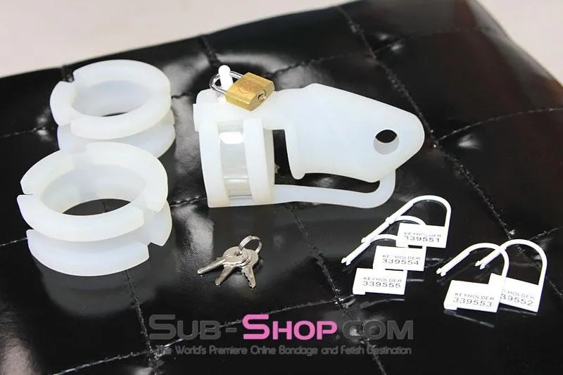 3790HS      Silicone Cock Cave Extended Wear Chastity Cage Set