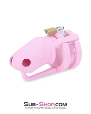 3795HS      Pink Silicone Sissy Cock Trap Cock Cage Chastity