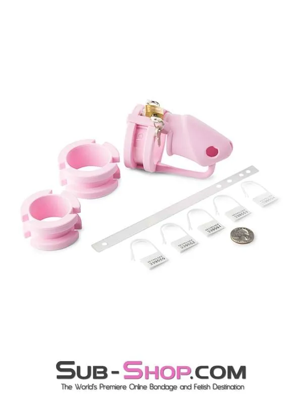 3795HS      Pink Silicone Sissy Cock Trap Cock Cage Chastity