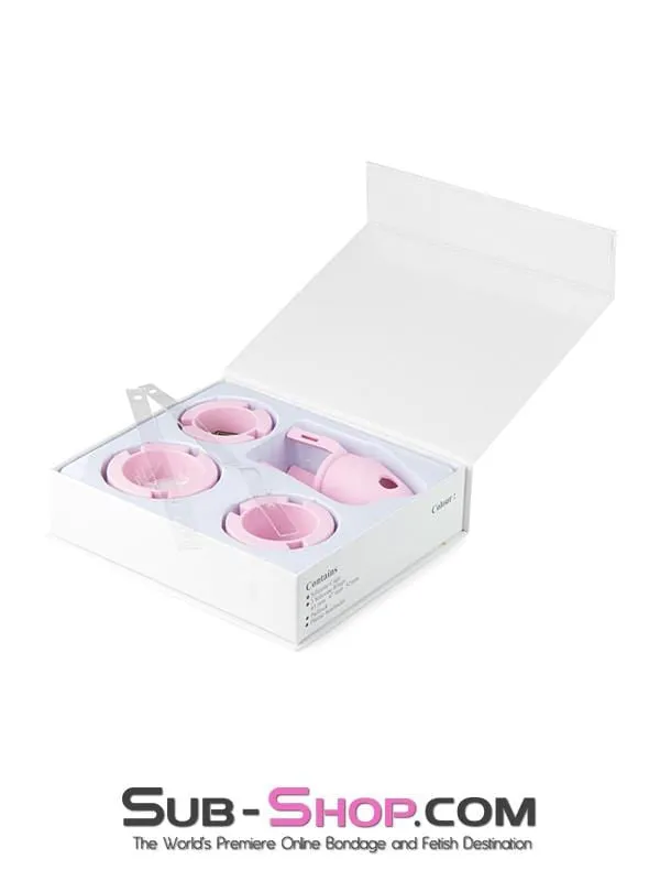3795HS      Pink Silicone Sissy Cock Trap Cock Cage Chastity