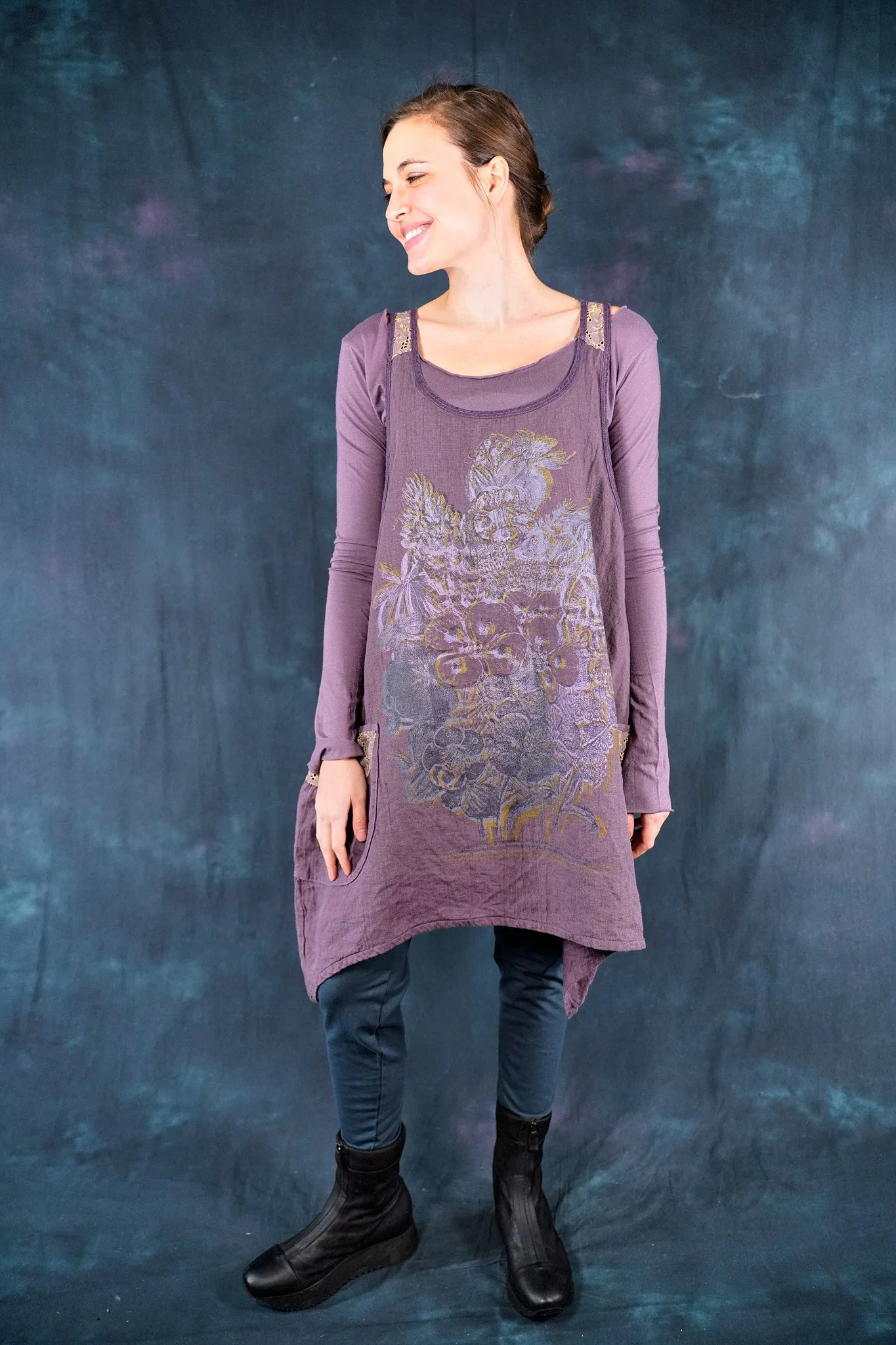 6182L Lace Pinafore Heather-P