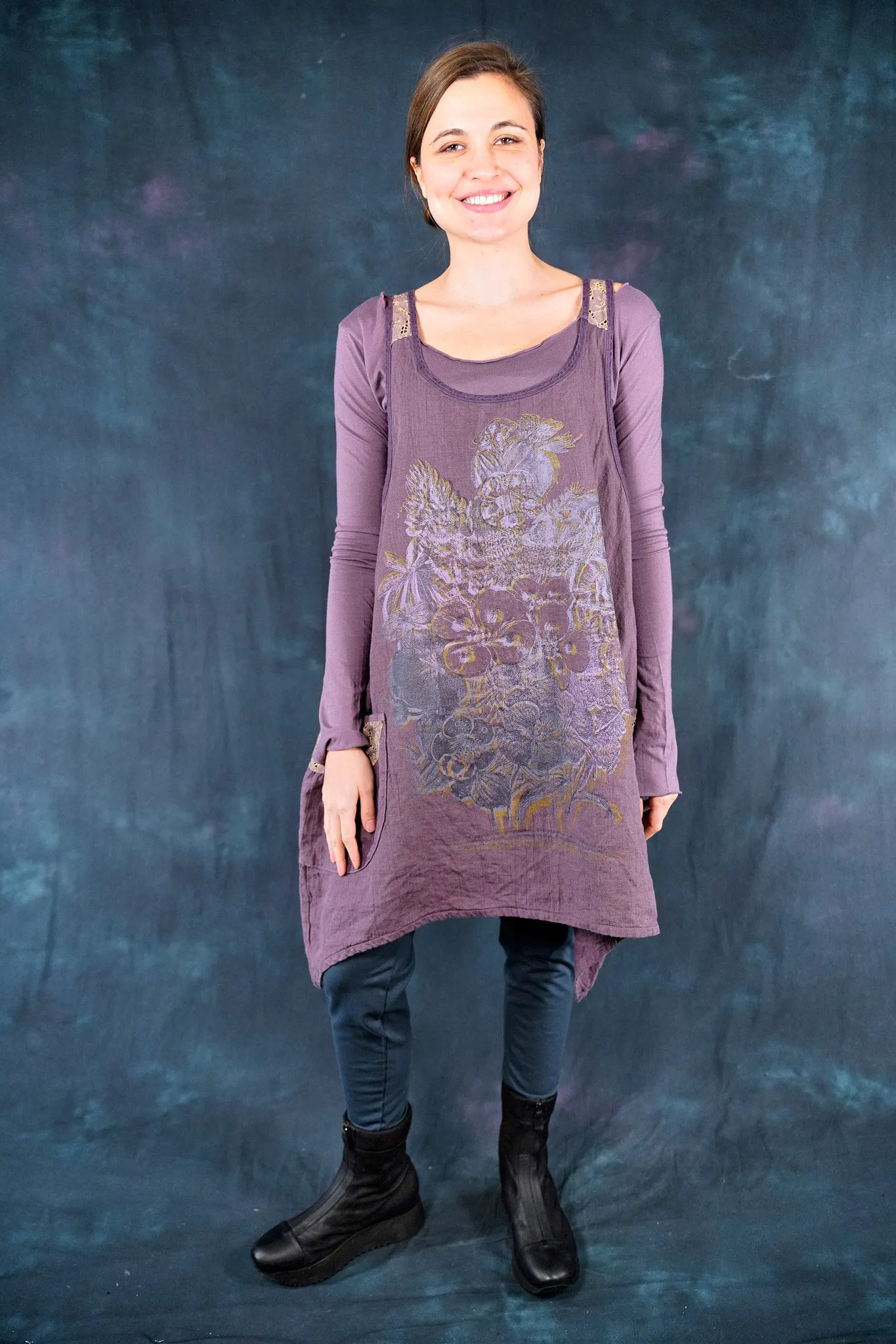 6182L Lace Pinafore Heather-P