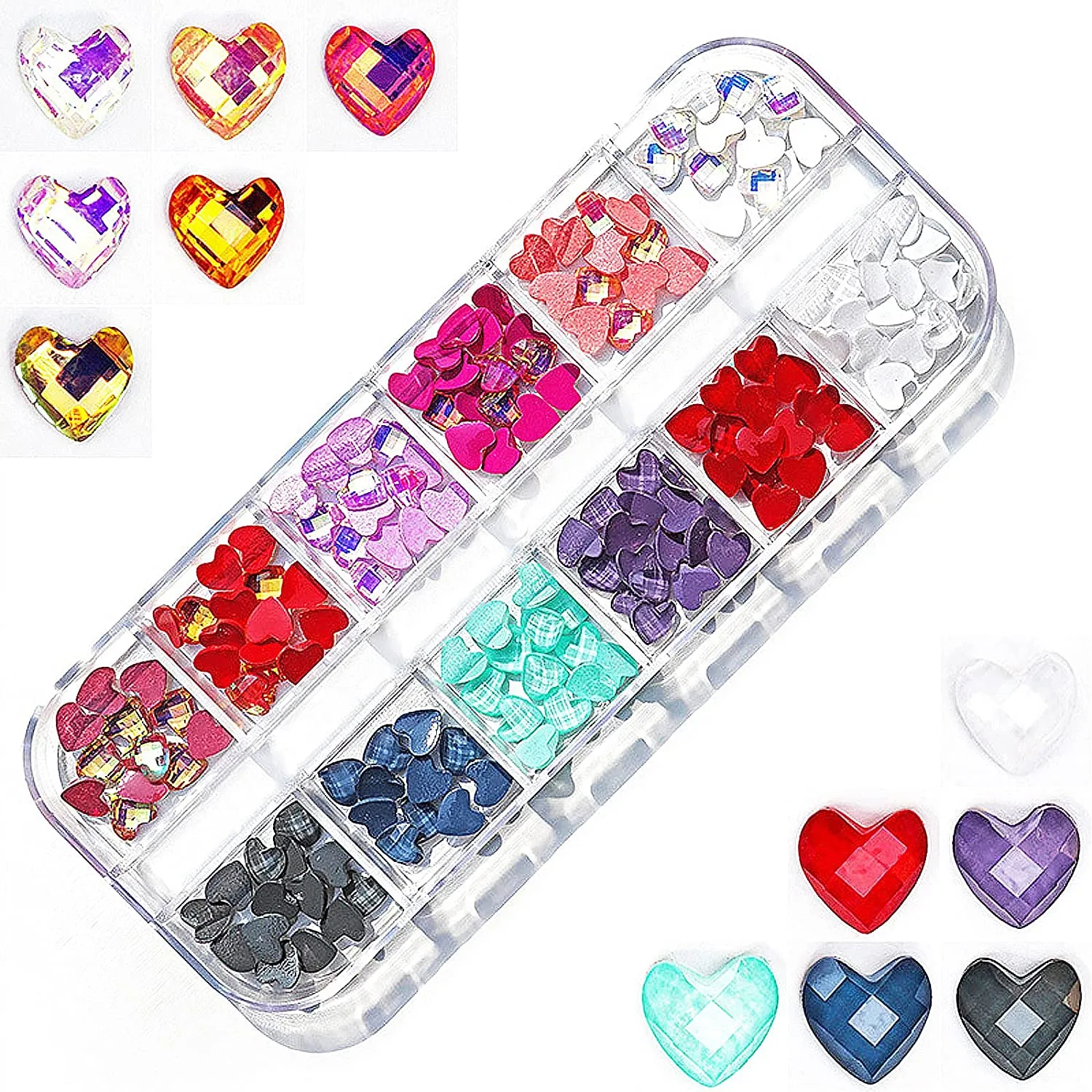 660Pcs Champagne Gold Crystal Rhinestones Nail Art Flat Back Round Multi Sized Shapes Stones Gem Rhinestone Beads for Nail Art DIY Jewelry Crafts Accessories