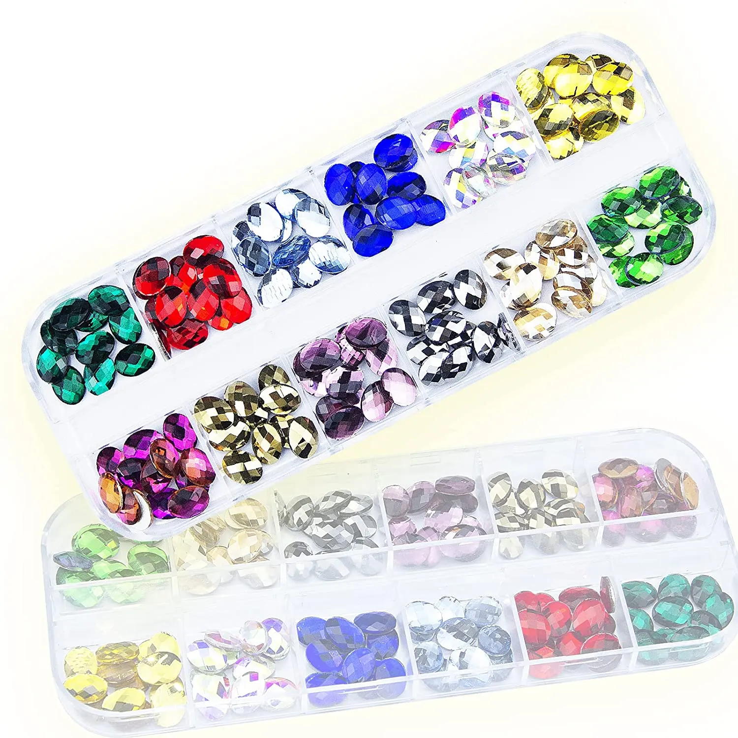660Pcs Champagne Gold Crystal Rhinestones Nail Art Flat Back Round Multi Sized Shapes Stones Gem Rhinestone Beads for Nail Art DIY Jewelry Crafts Accessories