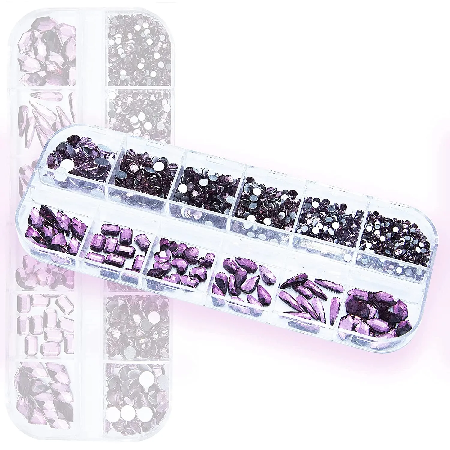 660Pcs Champagne Gold Crystal Rhinestones Nail Art Flat Back Round Multi Sized Shapes Stones Gem Rhinestone Beads for Nail Art DIY Jewelry Crafts Accessories