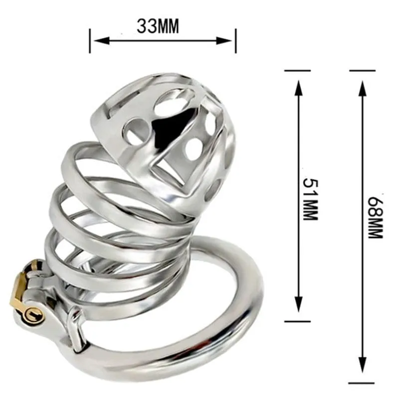6764M      The Slammer Stainless Steel Locking Chastity Cock Cage