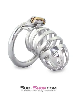 6764M      The Slammer Stainless Steel Locking Chastity Cock Cage