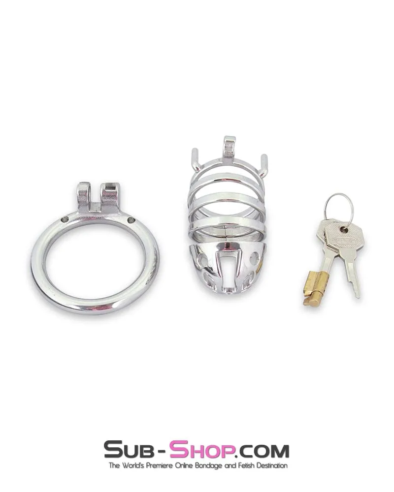 6764M      The Slammer Stainless Steel Locking Chastity Cock Cage